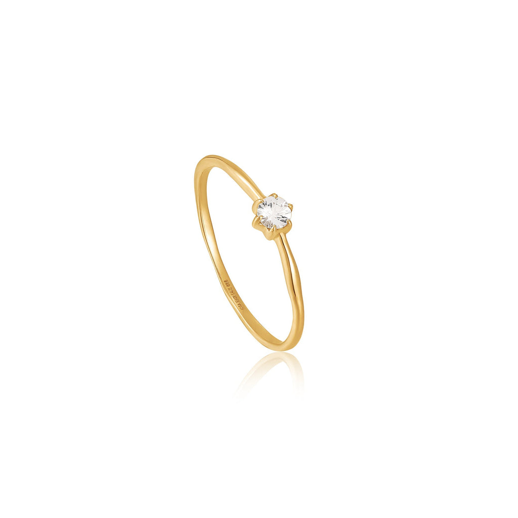 Ania Haie 14kt Gold White Sapphire Band Ring Ring Ania Haie 50  