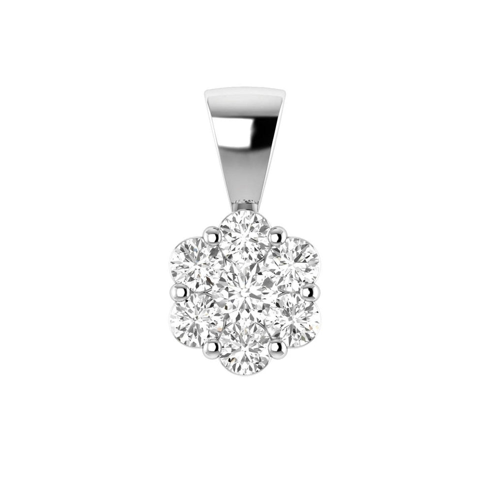 Cluster Diamond Pendant with 0.33ct Diamonds in 9K White Gold - RJ9WPCLUS33GH Pendant Boutique Diamond Jewellery   
