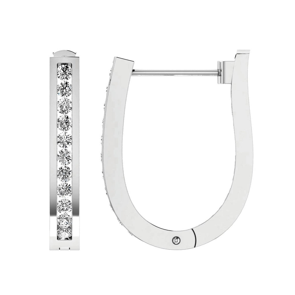 Diamond Huggie Earrings with 0.50ct Diamonds in 9K White Gold - RJO9WHUG50GH Earrings Boutique Diamond Jewellery   