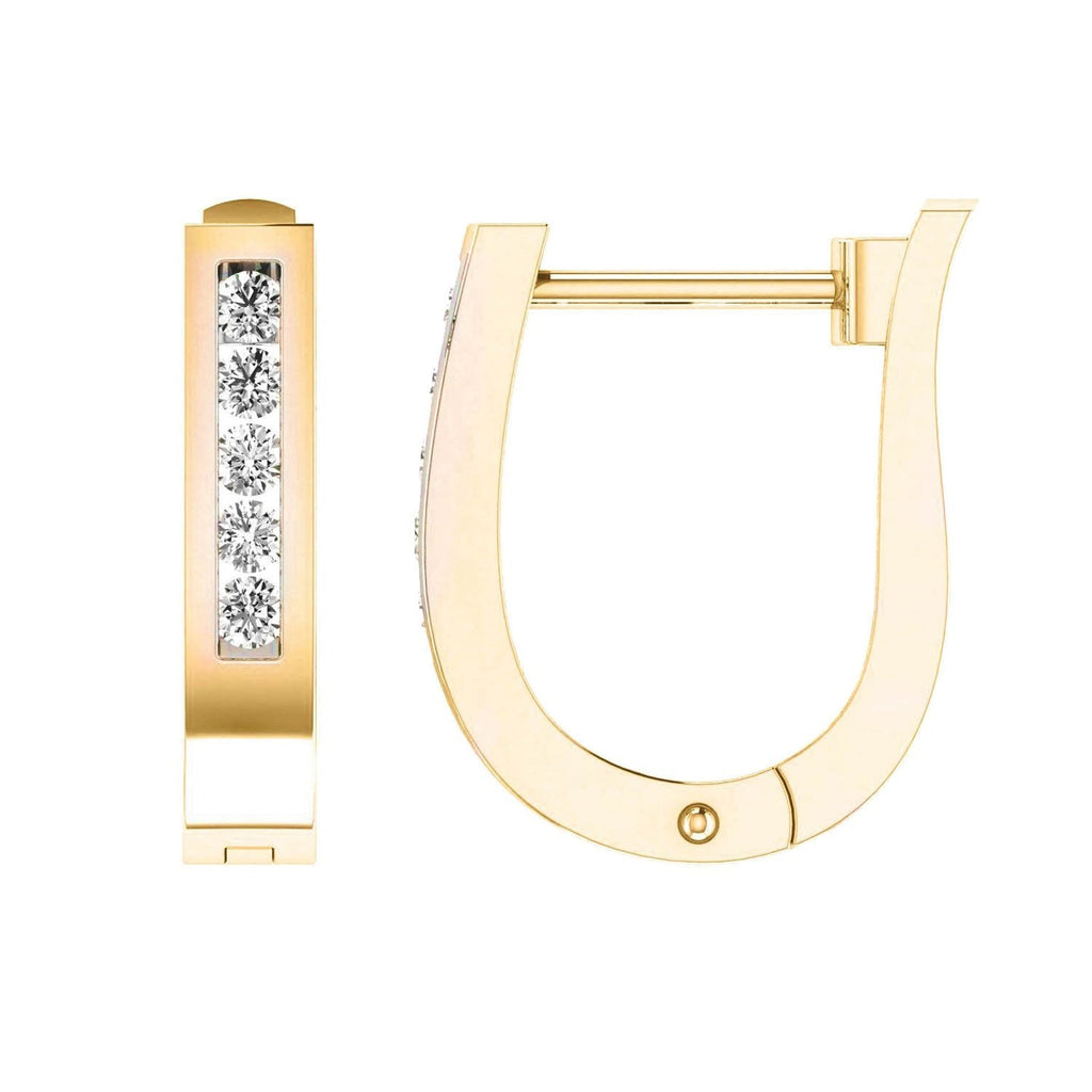 Diamond Huggie Earrings with 0.15ct Diamonds in 9K Yellow Gold - RJO9YHUG15GH Earrings Boutique Diamond Jewellery   
