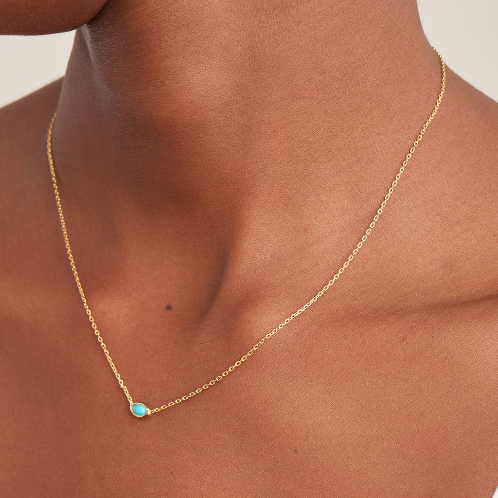 Ania Haie Gold Turquoise Wave Necklace Necklaces Ania Haie   