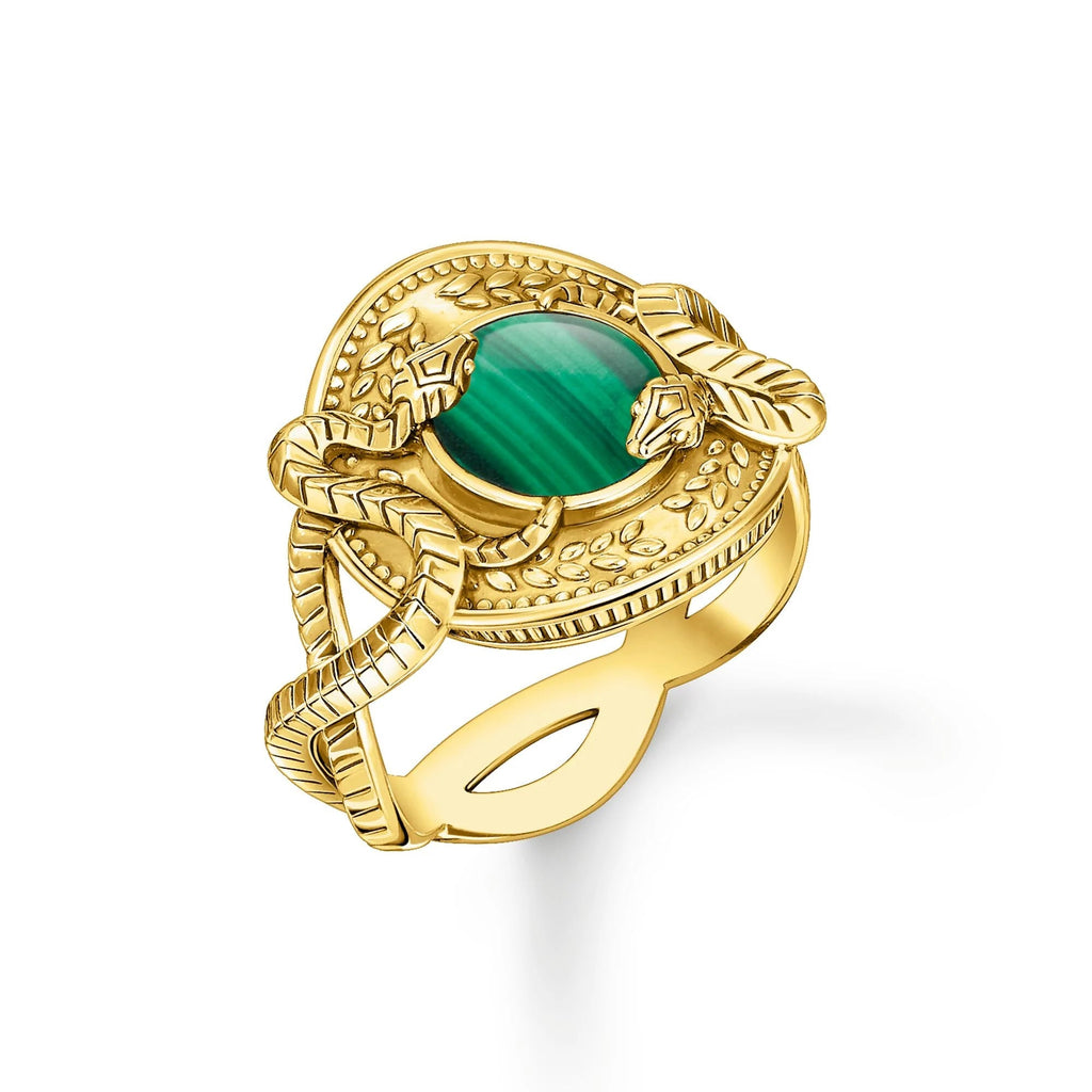THOMAS SABO Serpent Green Gold Ring Ring Thomas Sabo 50  