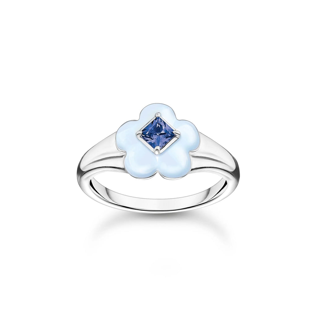 THOMAS SABO Flower Blue Stone Ring Ring Thomas Sabo 50  