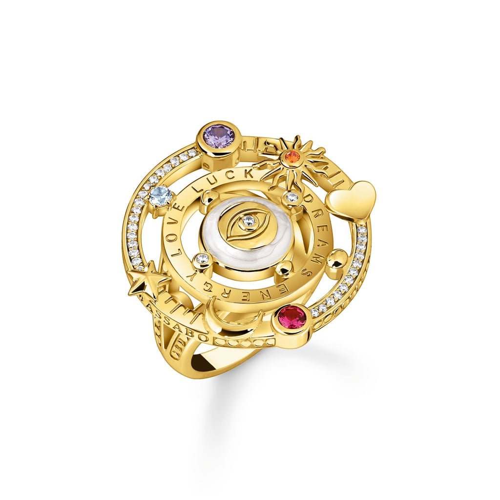 THOMAS SABO Gold Cosmic Cocktail Ring with Half-Ball and Stones Ring Thomas Sabo   