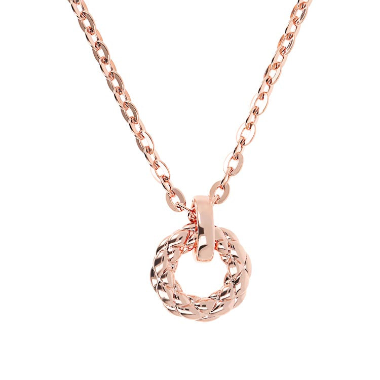 Bronzallure Purezza Rose Gold Circular Pendant Necklace 40+5cm Necklace Bronzallure   
