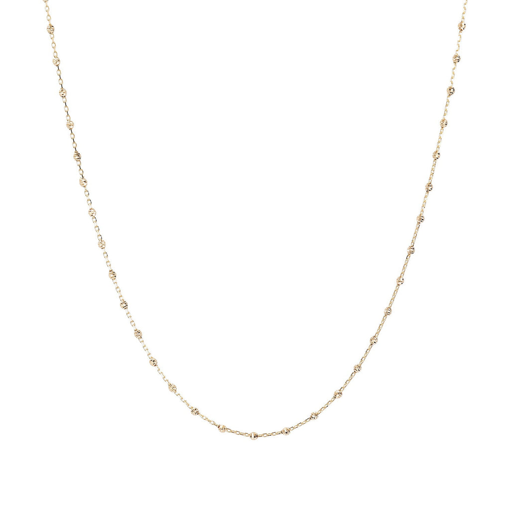 9K Yellow Gold Beaded Chain 48cm Necklace 9K Gold Jewellery   