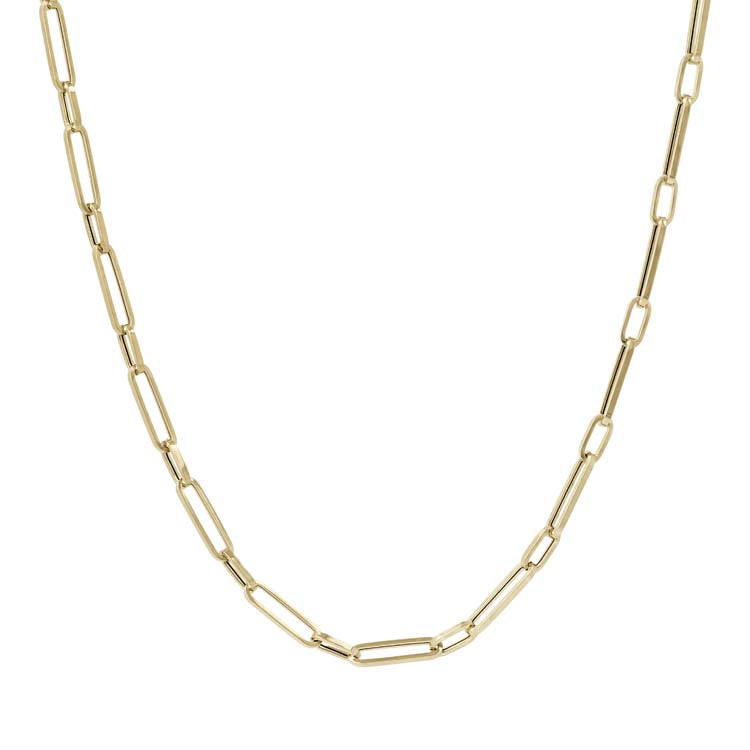 9K Yellow Gold Paper Link Necklace 45cm Necklace 9K Gold Jewellery   