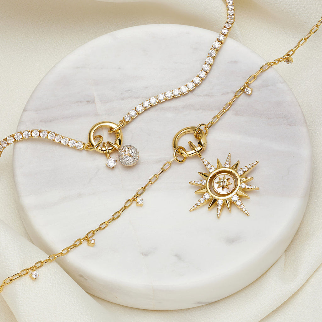 Ania Haie Gold Sparkle Chain Charm Connector Necklace Necklace Ania Haie   