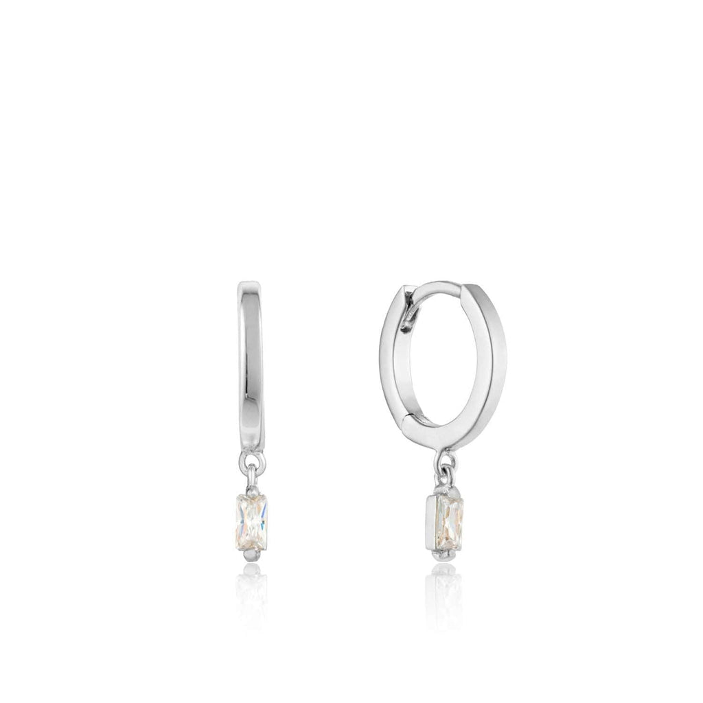 Ania Haie Glow Huggie Hoops - Silver Earrings Ania Haie Default Title  