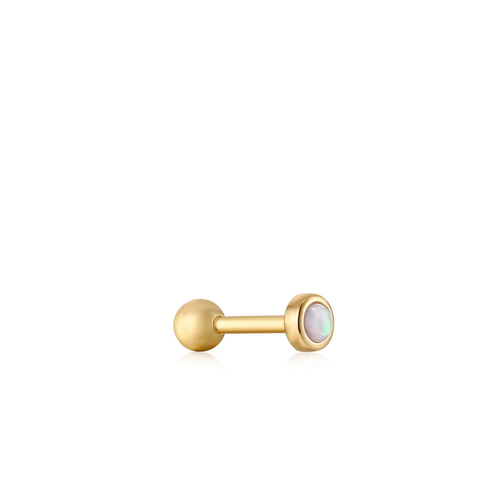 Ania Haie Gold Kyoto Opal Bezel Barbell Single Earring Earrings Ania Haie   