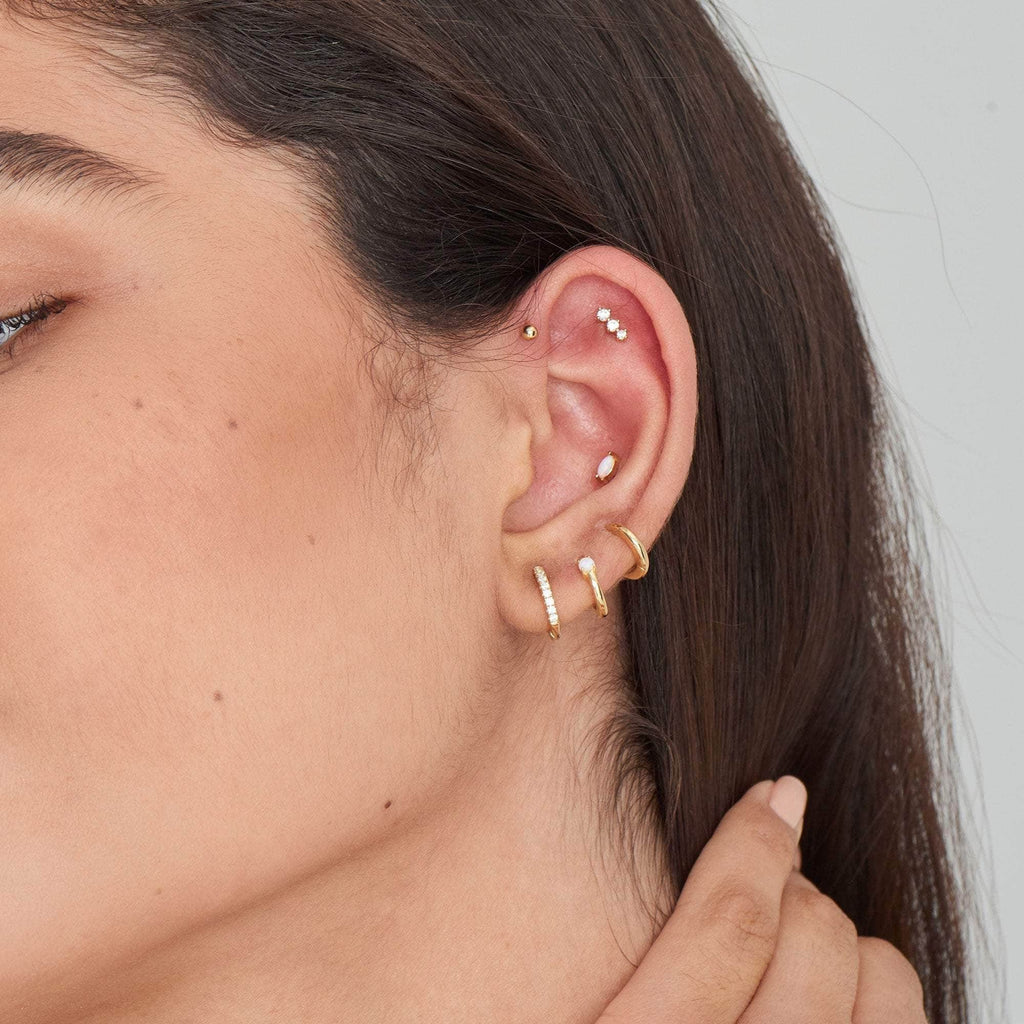 Ania Haie Gold Sparkle Crawler Barbell Single Earring Earrings Ania Haie   