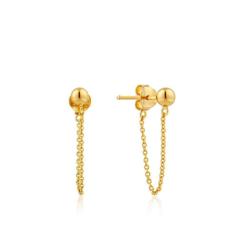 Ania Haie Modern Chain Stud Earrings - Gold Earrings Ania Haie Default Title  