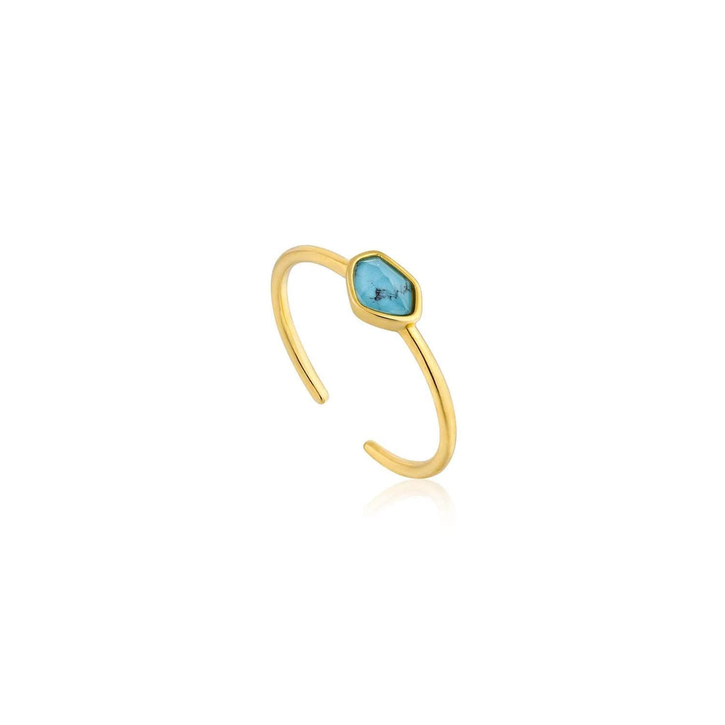 Ania Haie Turquoise Adjustable Ring - Gold Ring Ania Haie Default Title  