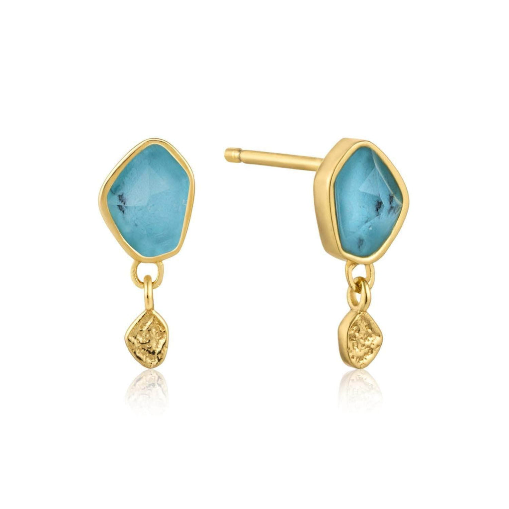 Ania Haie Turquoise Drop Stud Earrings - Gold Earrings Ania Haie Default Title  