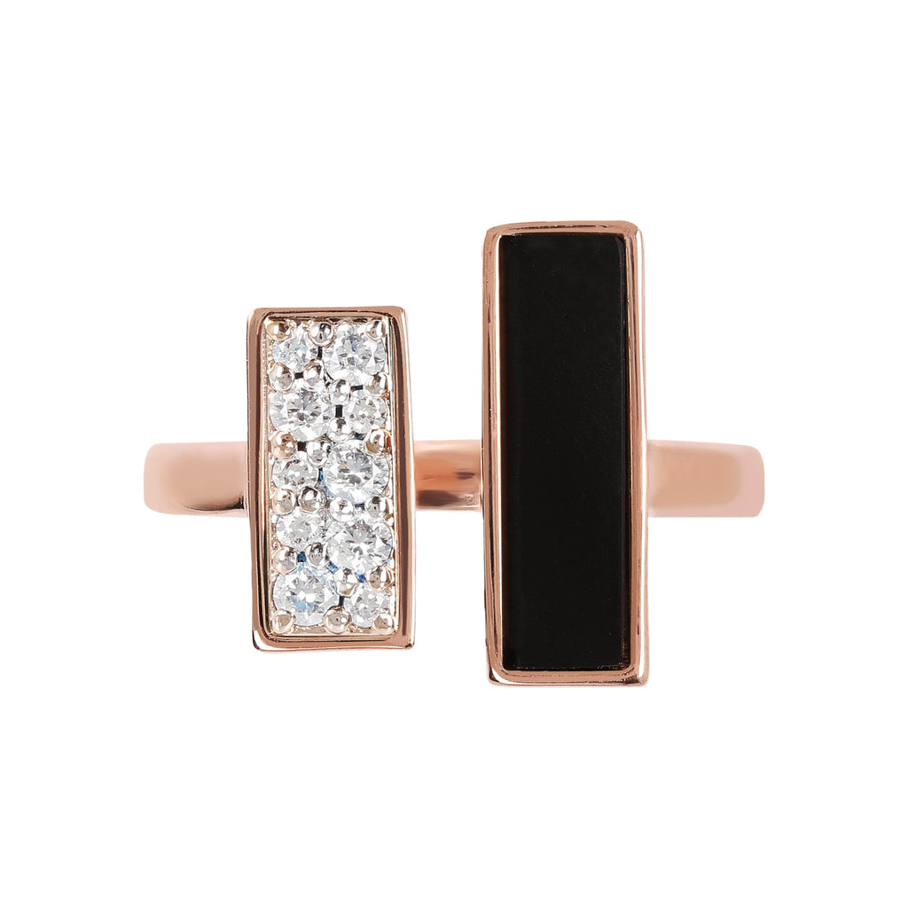Bronzallure Cubic Zirconia and Carré Stone Ring Ring Bronzallure   