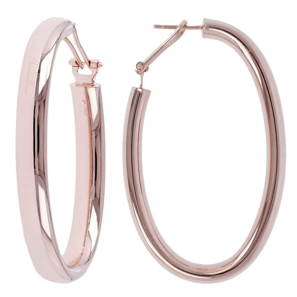 Bronzallure Golden Rose Oval Hoop Earrings Earrings Bronzallure   