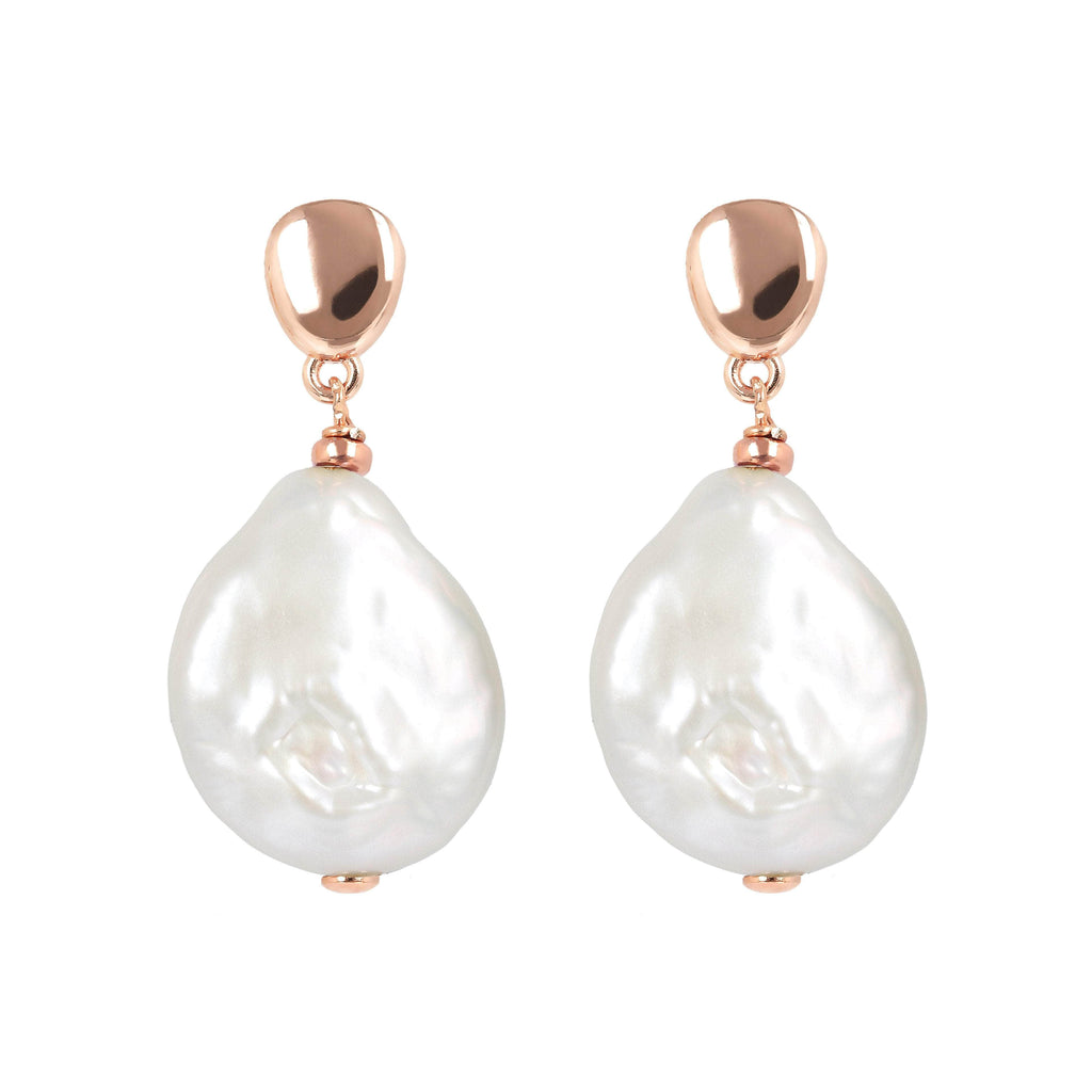 Bronzallure Maxima Ming Pearl Earrings Earrings Bronzallure White Pearl  