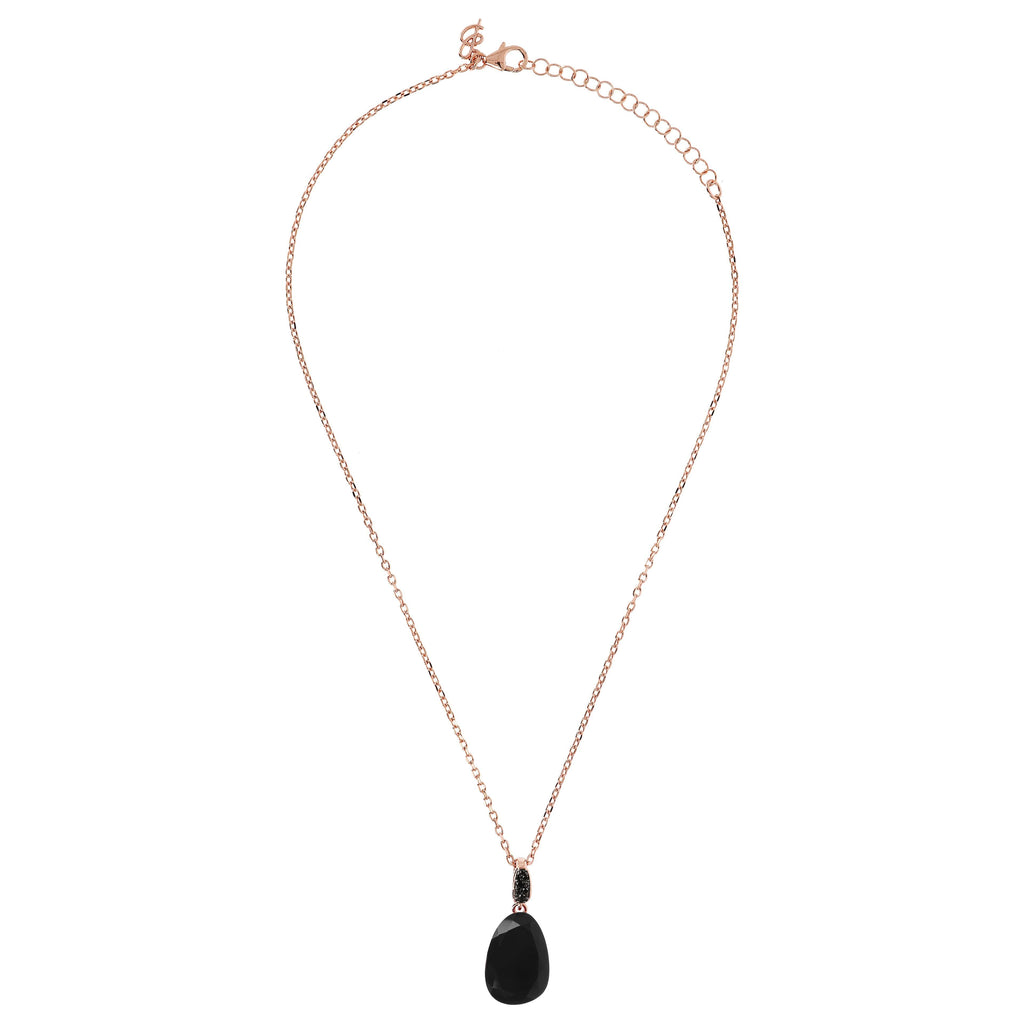 Bronzallure Necklace With Stone Pendant And Pave Details Necklace Bronzallure   