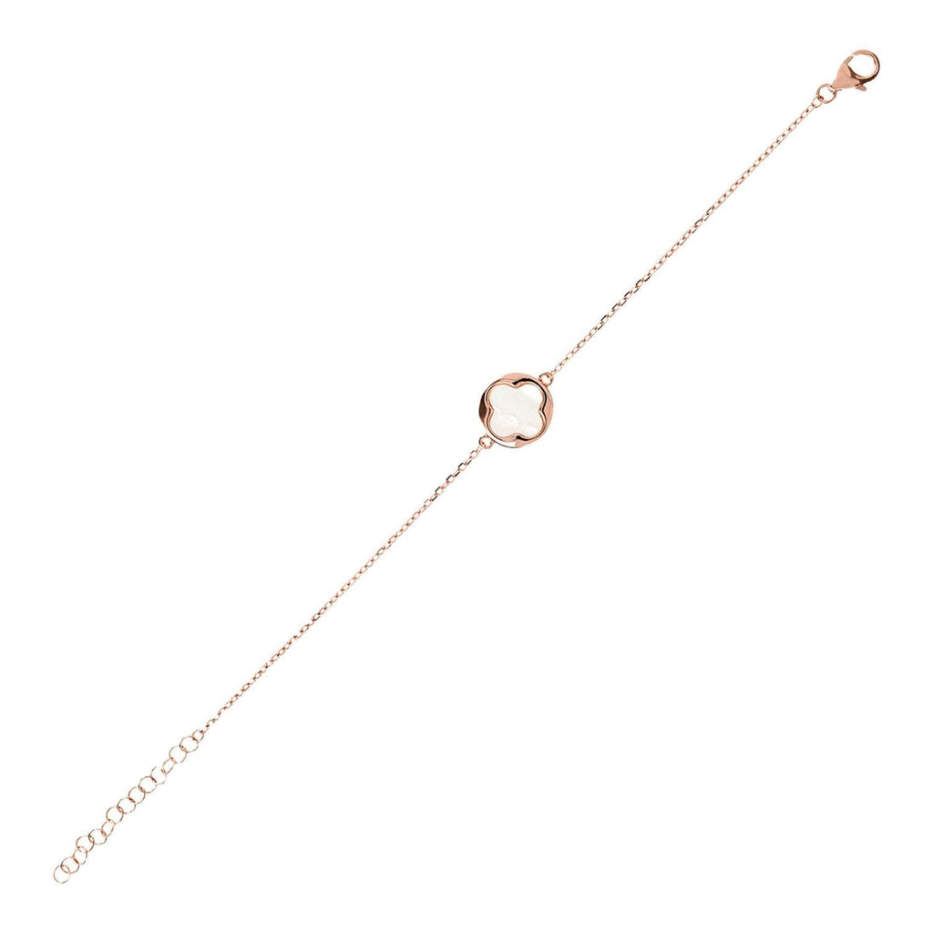 Bronzallure Rose Gold Four-Leaf Colver Chain Bracelet Bracelet Bronzallure   