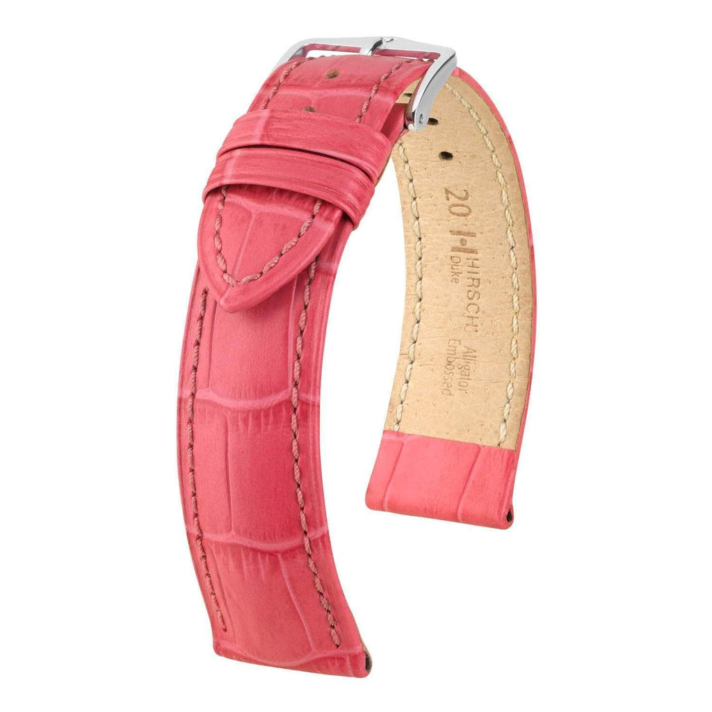 Hirsch Duke Pink Alligator Embossed Leather Watch Band Watch Band Hirsch   