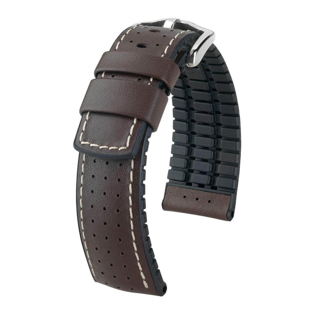 Hirsch Tiger Brown Perforated Leather Watch Band Watch Band Hirsch   