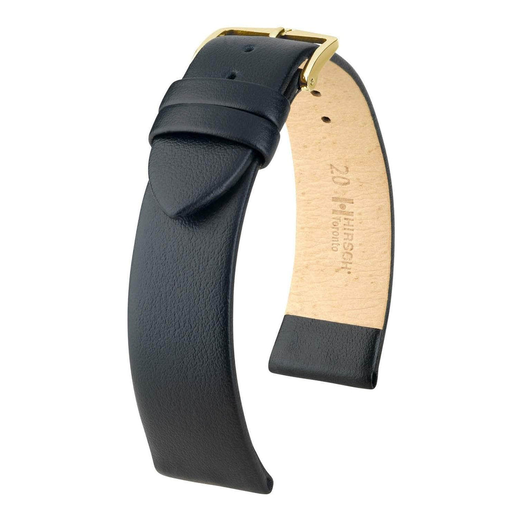 Hirsch Toronto Black Fine-Grained Leather Watch Band Watch Band Hirsch   