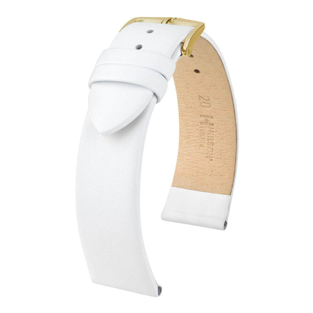 Hirsch Toronto White Fine-Grained Leather Watch Band Length Watch Band Hirsch   