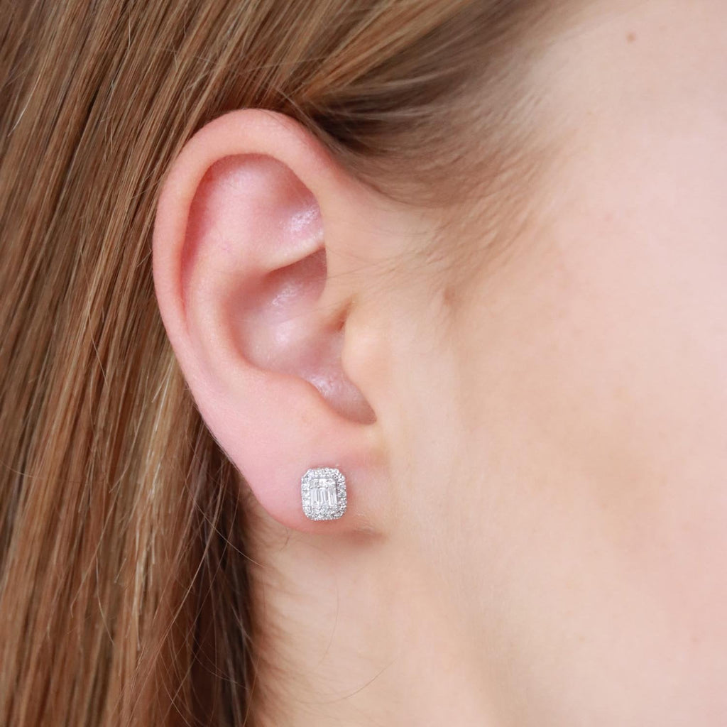 Stud Earrings with 0.33ct Diamonds in 9K White Gold Earrings Boutique Diamond Jewellery   