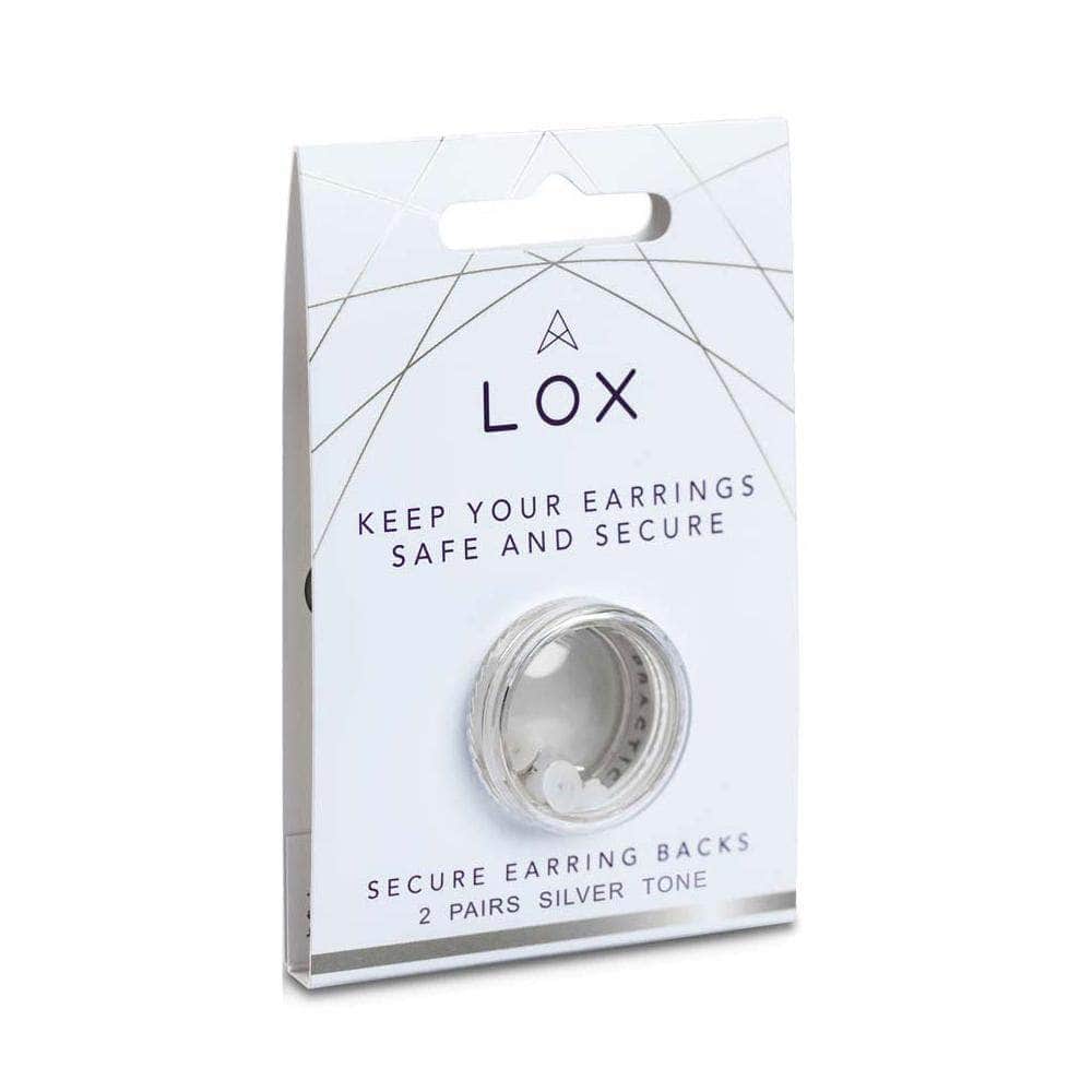 Silver Lox Secure Earring Backs 2 Pair Pack Earring Back Lox   