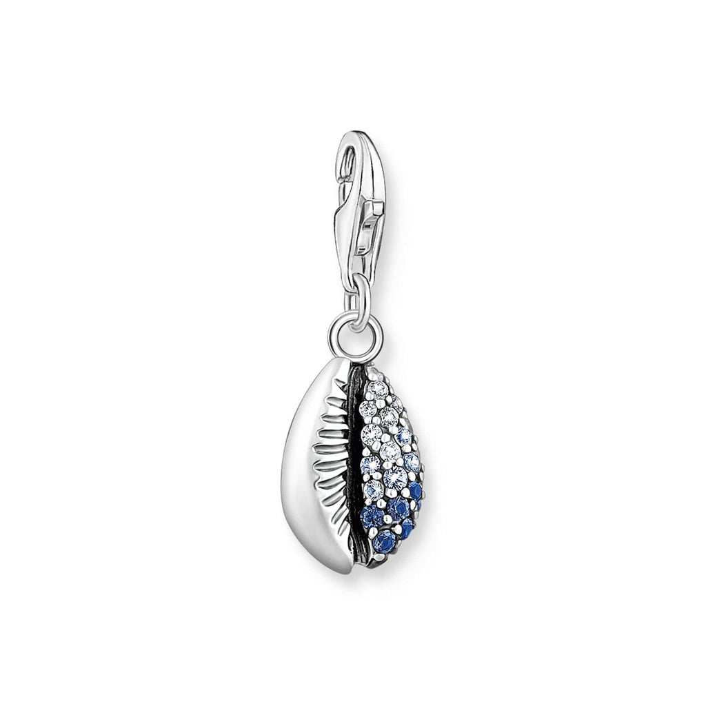 Thomas Sabo Charm pendant shell with blue stones silver Charms & Pendants Thomas Sabo   