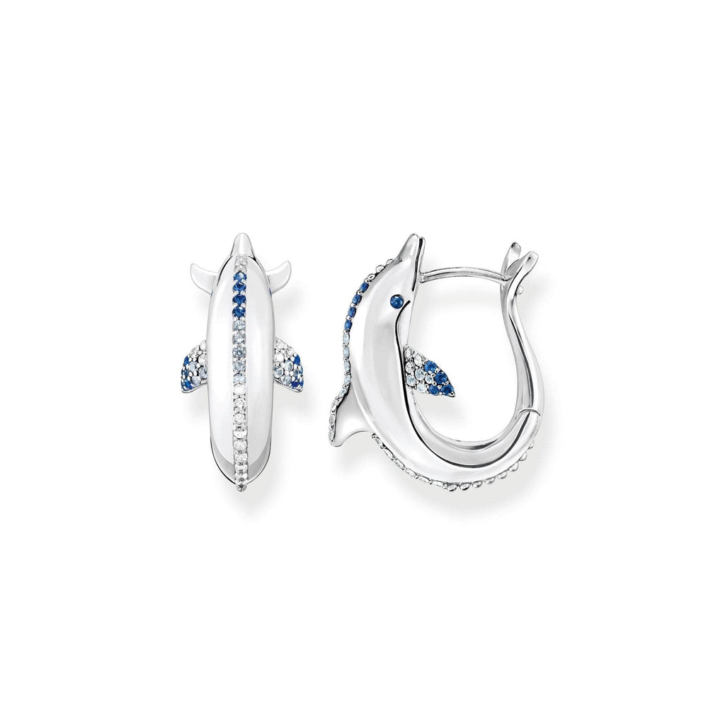 Thomas Sabo Hoop earrings dolphin with blue stones Earrings Thomas Sabo   