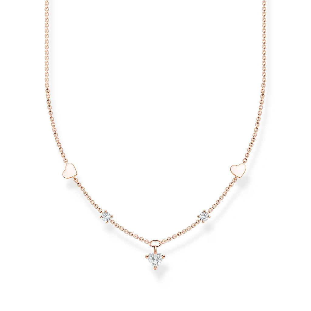 Thomas Sabo Necklace with hearts and white stones rose gold Necklace Thomas Sabo   