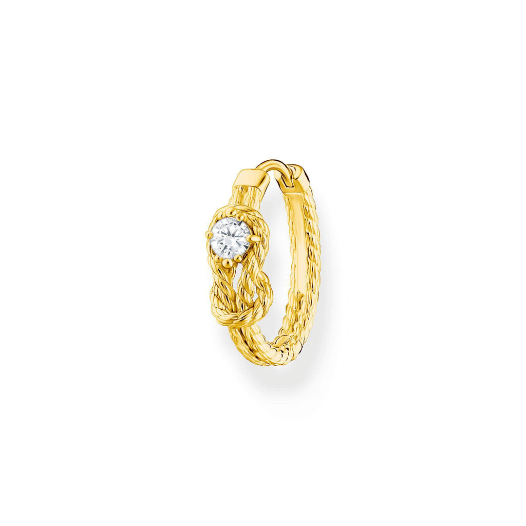 Thomas Sabo Single hoop earring rope with knot gold Earrings Thomas Sabo   