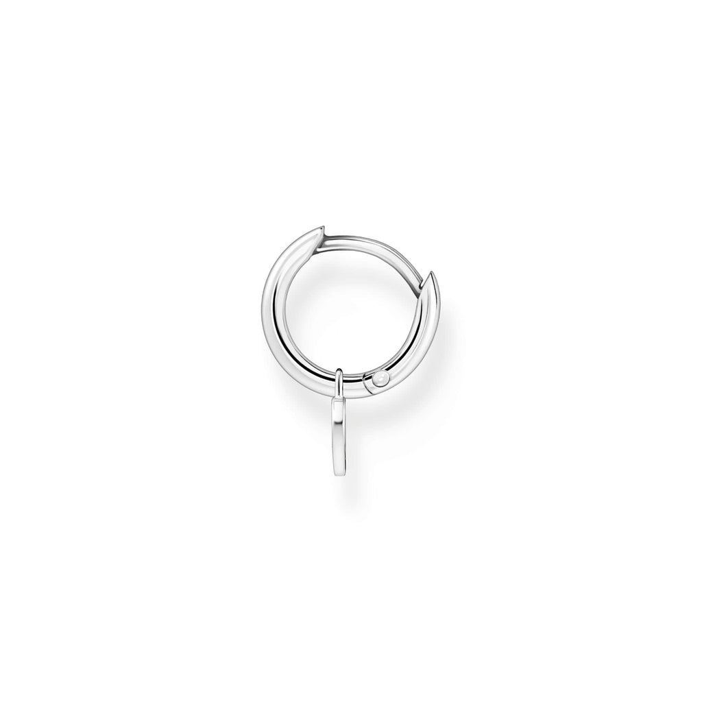 Thomas Sabo Single hoop earring with heart pendant silver Hoop Earrings Thomas Sabo   