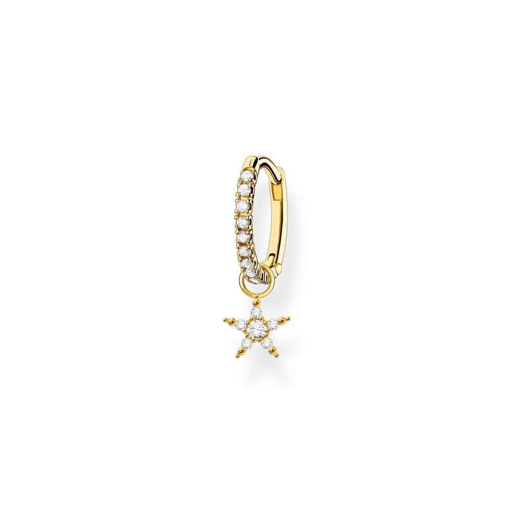 Thomas Sabo Single hoop earring with star pendant gold Hoop Earrings Thomas Sabo   