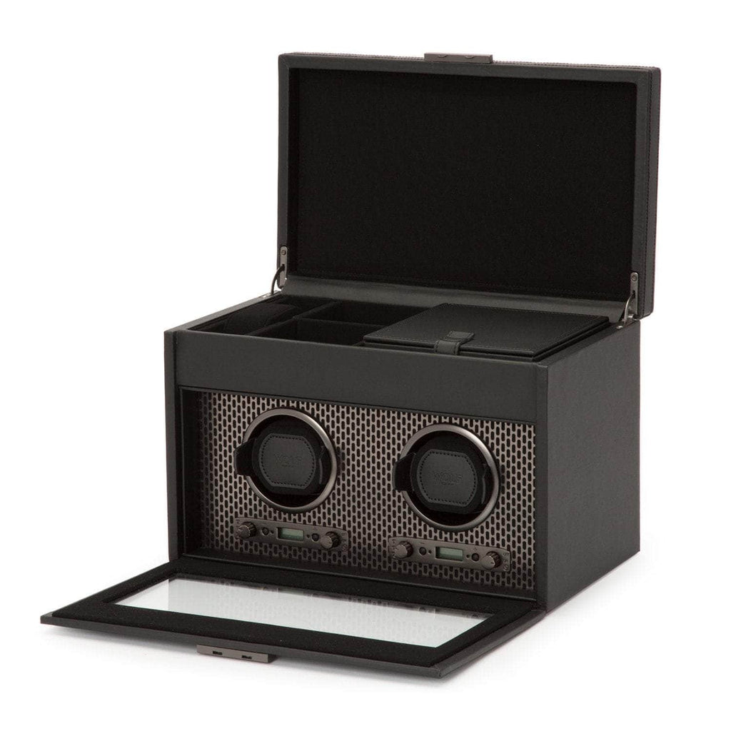 Wolf Axis Double Winder with Storage Powder-coated Watch Winder Wolf   