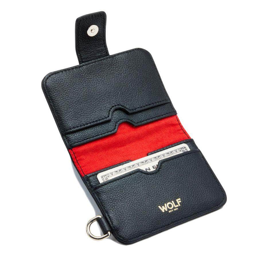 Wolf Mimi Credit Card Holder with Wristlet Black Handbags Wolf   