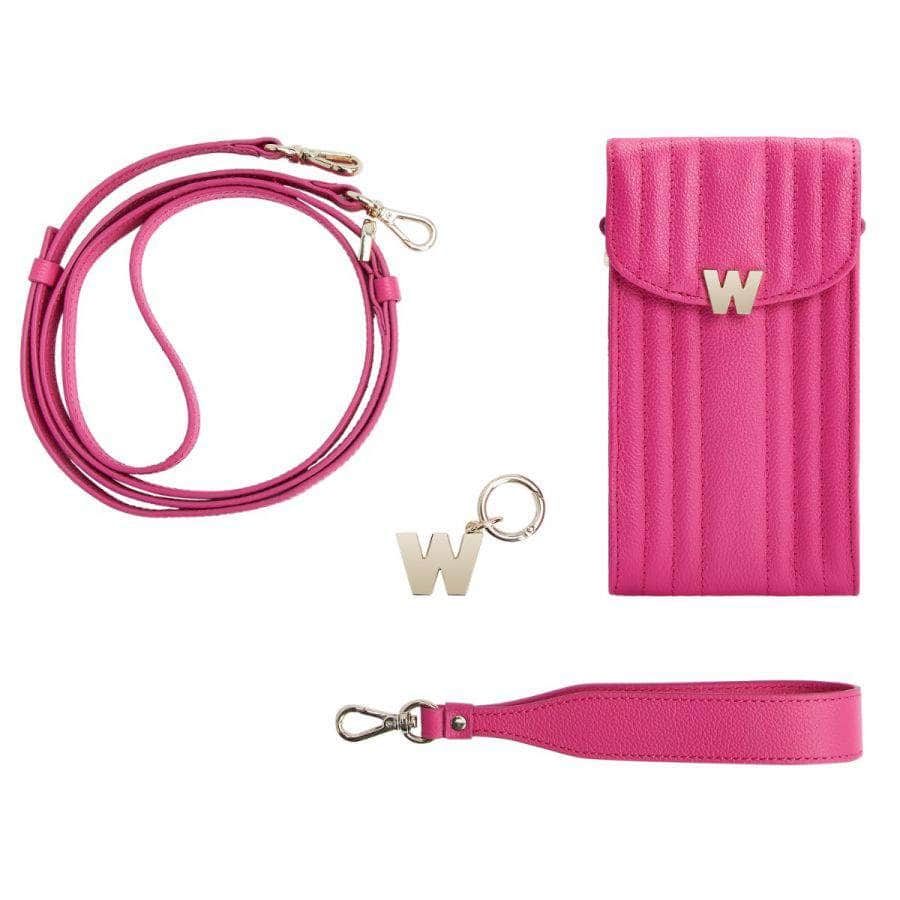Wolf Mimi Phone Case with Wristlet & Lanyard Pink Handbags Wolf   