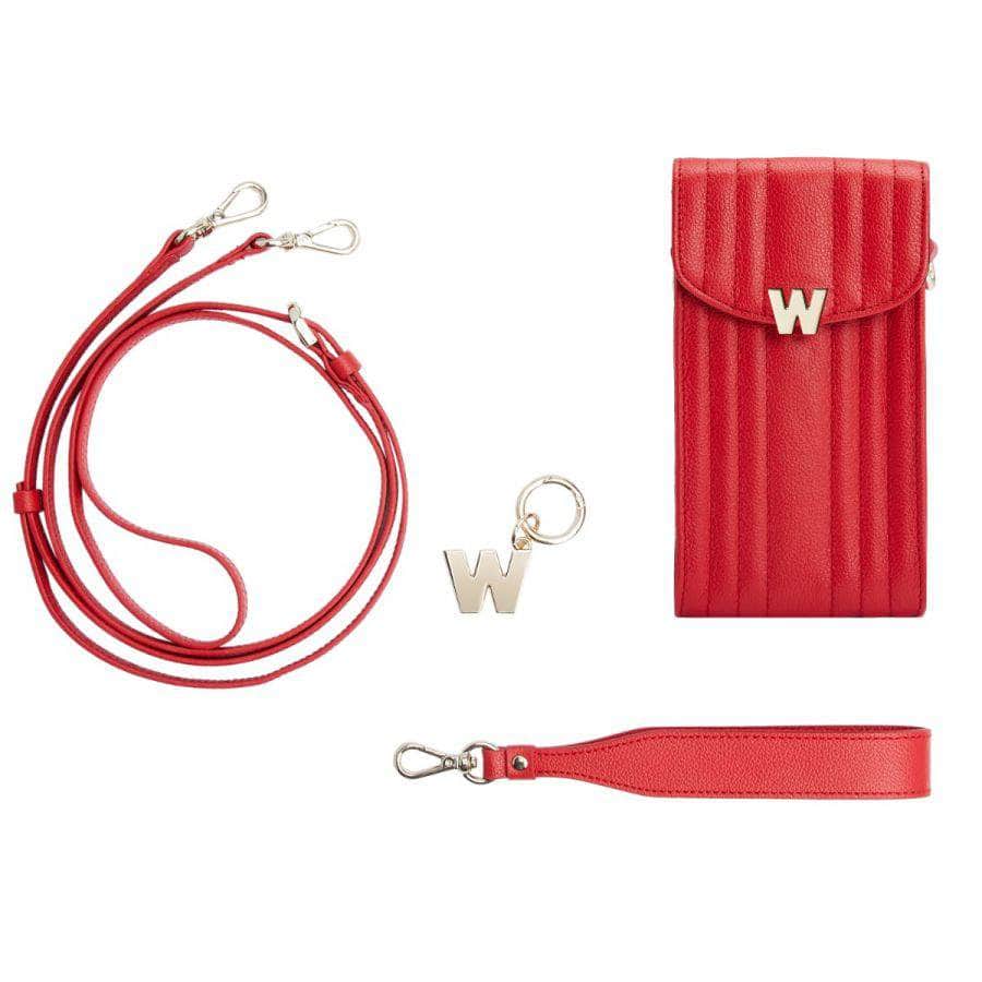 Wolf Mimi Phone Case with Wristlet & Lanyard Red Handbags Wolf   